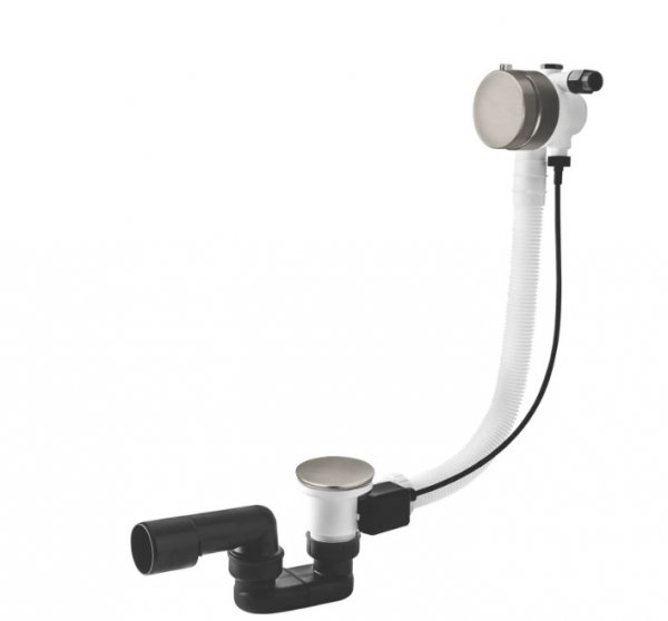 Vedo Minimalista II Przelew wannowy z korkiem automatycznym i funkcją napełniania wanny 100cm nikiel szczotkowany  346M/100/SN