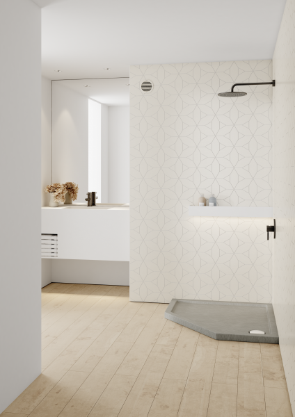 Schedline Brodzik akrylowy Sharper Cement Stone 90x90x5 cm, pięciokątny, Gwarancja 7 lat 3S.S1PK-9090/CT/ST