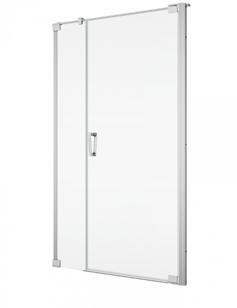 Ronal Sanswiss drzwi wahadłowe jednoczęściowe lewe ze ścianką stałą w linii 110x200 cm, szkło przezroczyste, profile Srebrny połysk CA31CG1105007