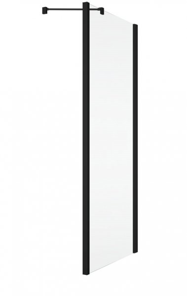 Ronal ścianka boczna 90x198,4 cm, szkło przezroczyste, profile BLACK LINE czarny mat SOLT309000607