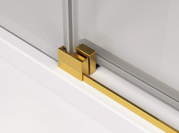 Ronal Sanswiss drzwi rozsuwane dwuczęściowe lewe 150x200 cm, szkło przezroczyste, profile GOLD LINE złoty CAS2G1501207