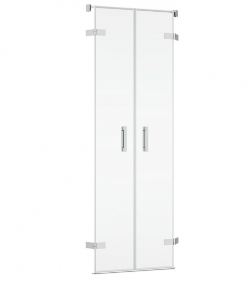 Ronal Sanswiss drzwi dwuczęściowe do kabiny pięciokątnej 45-100x0-200 cm, szkło przezroczyste, profile chrom PUR52SM21007