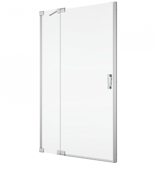 Ronal Sanswiss drzwi wahadłowe jednoczęściowe z elementem stałym w linii 60-140x0-200 cm, szkło przezroczyste, profile srebrny połysk CA13GSM15007