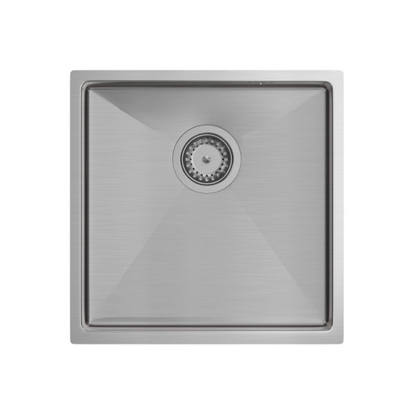 Quadron | ANTHONY 50 | stalowy zlewozmywak kuchenny STAL SZCZOTKOWANA | wymiary: 44 x 44 x 19 cm | 1-komorowy podwieszany/wpuszczany | podbudowa szafki: od 45 cm MF4444BS