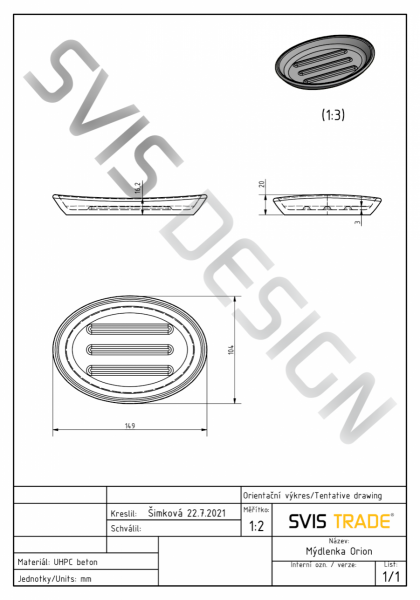  S.V.I.S. Design MYDELNICZKA 15 CM ORION BASIC - SMOKED METAL, MIEDZIANY I CZARNY, LAKIER PÓŁMATOWY BMY.ORION.BC.015.000.MS.01.2