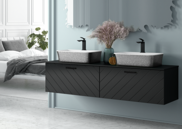 Besco Assos S-Line Glam umywalka nablatowa grafitowa UMDAPNBG