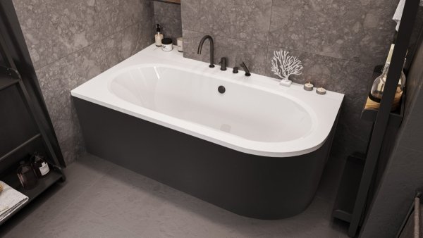 Besco Avita Black obudowa do wanny czarny mat OAV160NSC