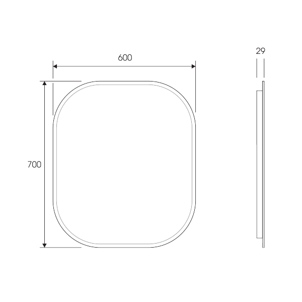 Elita LUSTRO LED SHARON 60/70 BLACK 167660 WYSYŁKA 