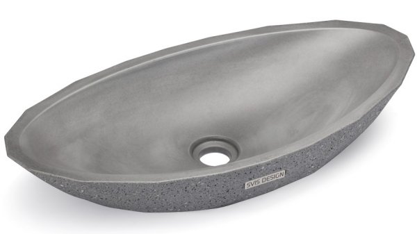  S.V.I.S. Design UMYWALKA 60 CM DIAMOND SANDBLASTED - ŚREDNIOSZARY, BEZ DEKORU, LAKIER MATOWY