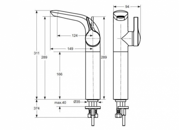 Ideal Standard melange bateria umywalkowa wysoka A4266AA