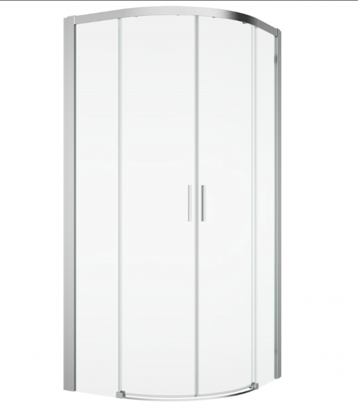 Ronal kabina półokrągła na wymiar z drzwiami rozsuwanymi 80-120x200 cm, szkło przezroczyste, profile srebrny połysk TLSR55SM15007