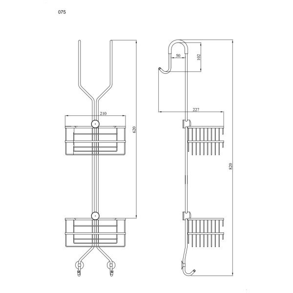 Andex Classic koszyk prysznicowy podwójny 075CC chrom
