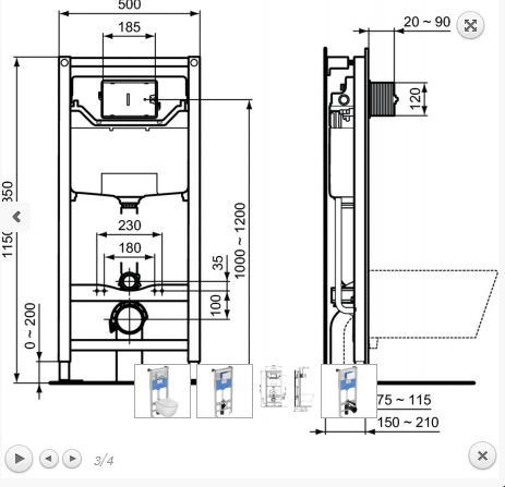 Ideal Standard ProSys Stelaż do WC, R009467