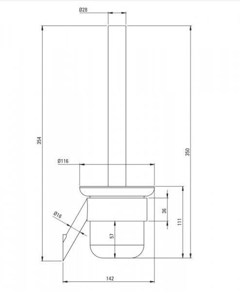 Deante Silia Szczotka WC stal szczotkowana ADIF711