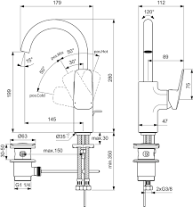 Ideal Standard Ceraplan Bateria umywalkowa wysoka z korkiem chrom BD235AA