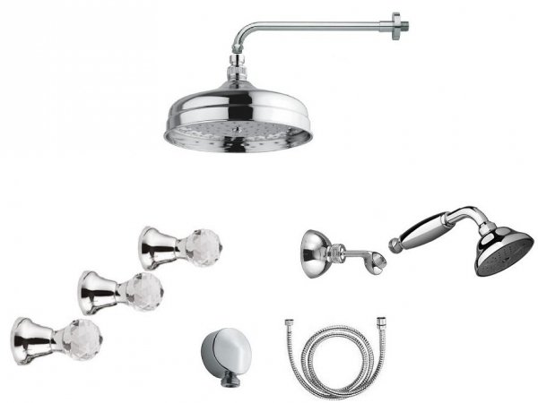 GIULINI G. Odessa Swarovski podtynkowy zestaw prysznicowy z deszczownicą 20 cm   chrom 39ZES20