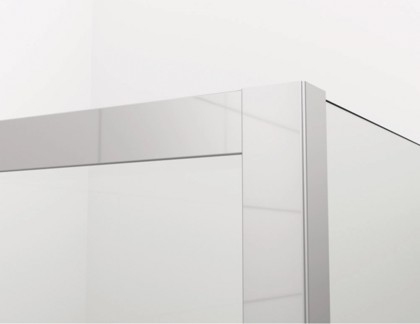 Ronal Sanswiss drzwi wahadłowe jednoczęściowe lewe ze ścianką stałą w linii 90x200 cm, szkło przezroczyste, profile Srebrny połysk CA31CG0905007