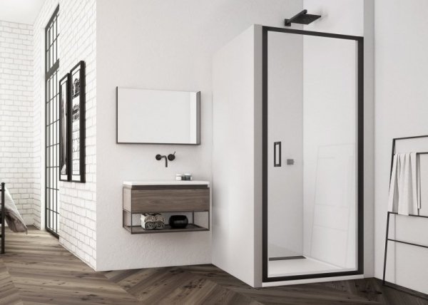 Sanswiss Top-Line S drzwi jednoczęściowe 75cm profil czarny TLSP0750607 Sprawdź atrakcyjne rabaty!