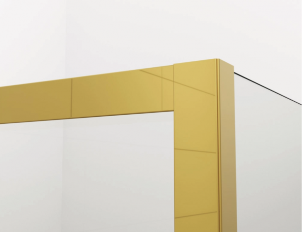 Ronal Sanswiss wejście narożne rozsuwane dwuczęściowe prawe 120,1-160x0-200 cm, szkło przezroczyste, profile GOLD LINE złoty CAE2DSM21207