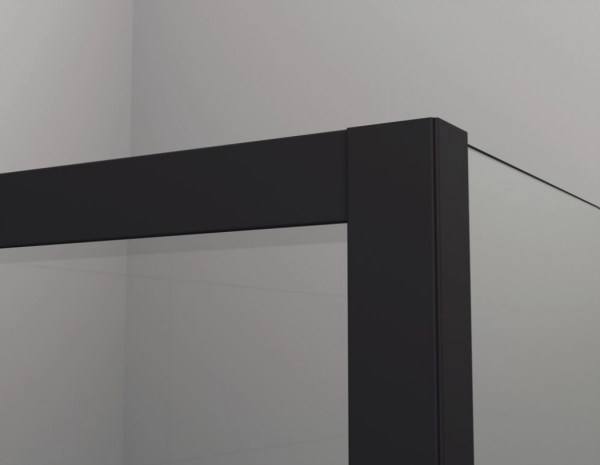 Ronal Sanswiss wejście narożne rozsuwane dwuczęściowe lewe 70-120x0-200 cm, szkło przezroczyste, profile BLACK LINE czarny mat CAE2GSM10607