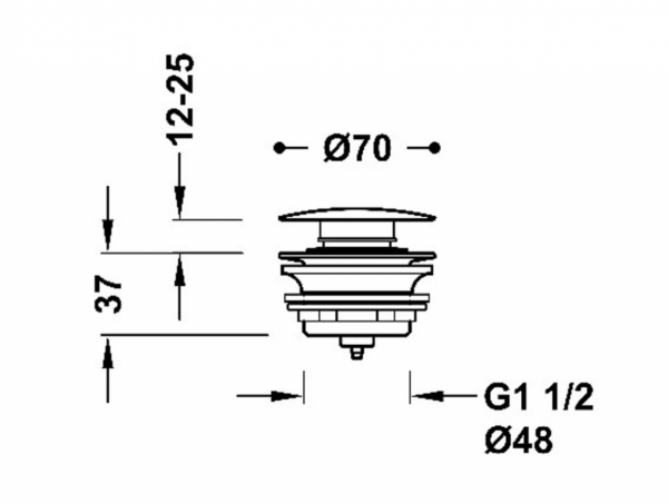 Tres Compl Griferia Zawór spustowy Click-Clack z ukrytym korkiem do wanny 134215027 Chrom