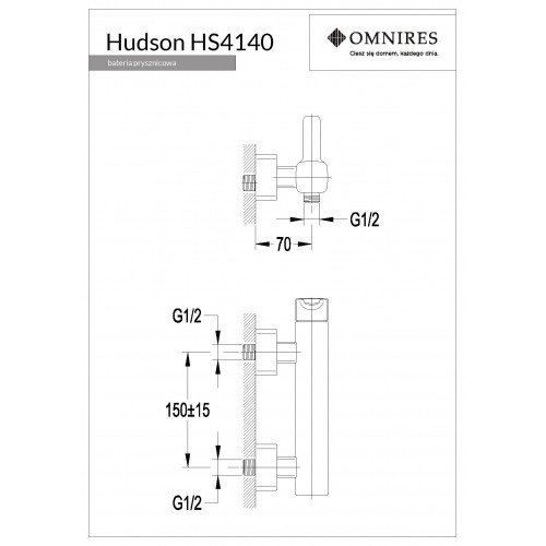 Omnires Hudson bateria prysznicowa HS4140CR 
