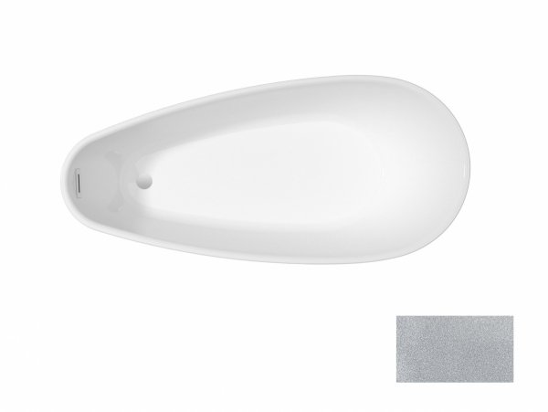 Besco Goya A-line Glam wanna wolnostojąca 160 Złota + maskownica syfonu z przelewem biała WA160GZB