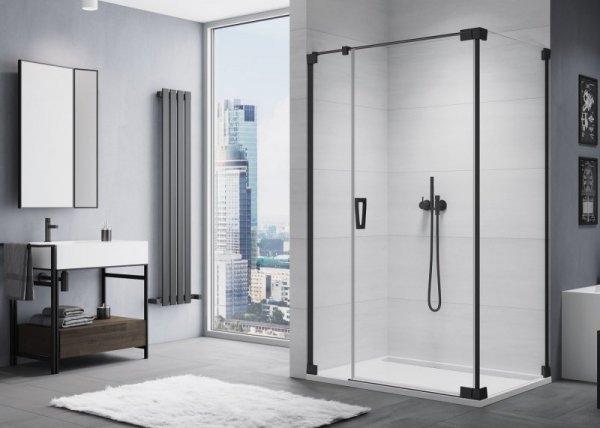 Sanswiss Cadura Black Line ścianka boczna 100cm profil czarny CAT21000607 Sprawdź atrakcyjne rabaty!