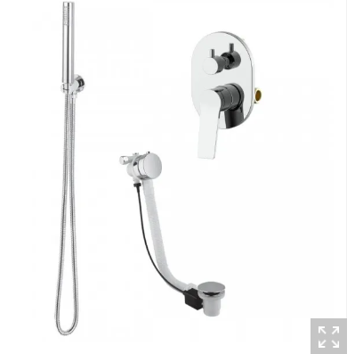 Demm Shine zestaw wannowy podtynkowy przelew 55 cm chrom 72PRZ55