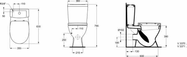 Ideal Standard Eurovit kompakt WC V337101