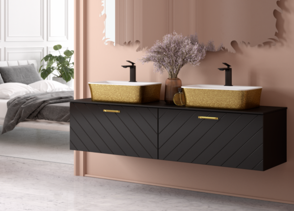Besco Assos S-Line Glam umywalka nablatowa złota UMDAPNBZ
