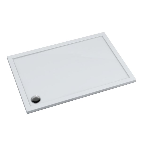 Schedline Brodzik akrylowy Sharper 100x140x4,5 cm, prostokątny z odpływem w narożniku, Gwarancja 7 lat 3S.S1P-100140