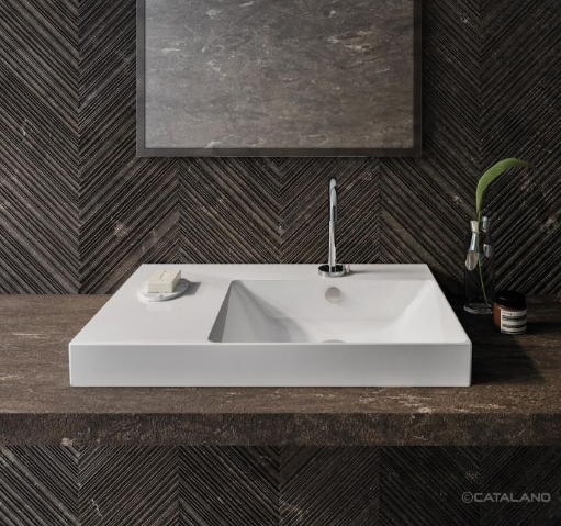 Catalano ZERO 75x50 R umywalka prawa komora b/o biały połysk 175DZEUP00/0120780001