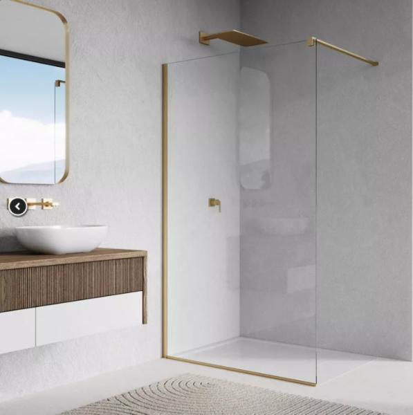 Ronal Sanswiss Easy ścianka wolnostojąca Walk-in 110 cm złoto szczotkowane STR4P1101307