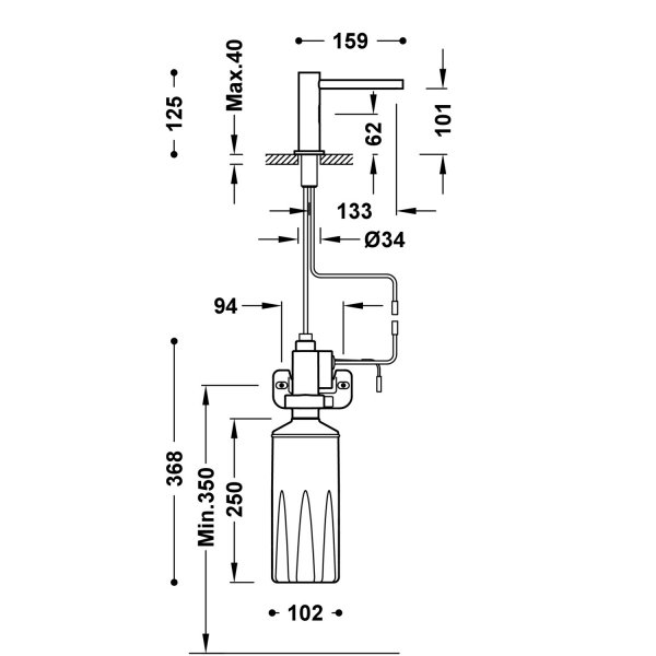Tres ELECTRONIC ELEKTRONICZNY DOZOWNIK MYDŁA DO ŁAZIENKI I KUCHNI-39274101NM