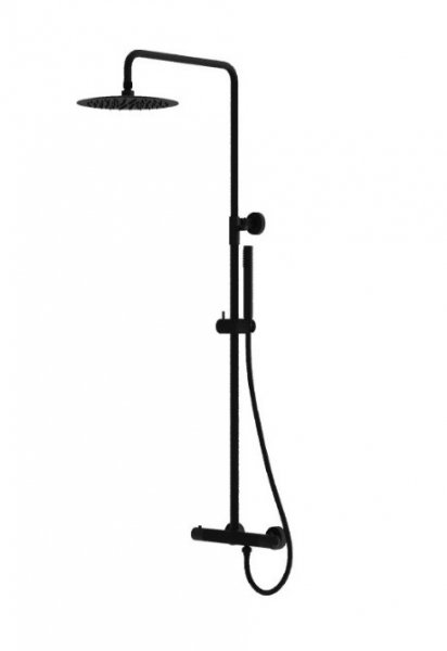 Lavita Natynkowy zestaw prysznicowy termostatyczny z deszczownicą Orion Matt Black 5900378341642