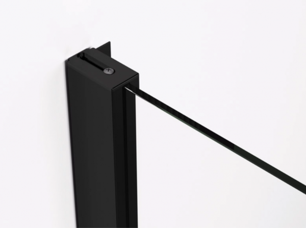 Ronal ścianka boczna na wymiar 25-80x0-200 cm, szkło przezroczyste, profile BLACK LINE czarny mat TOPF2SM10607