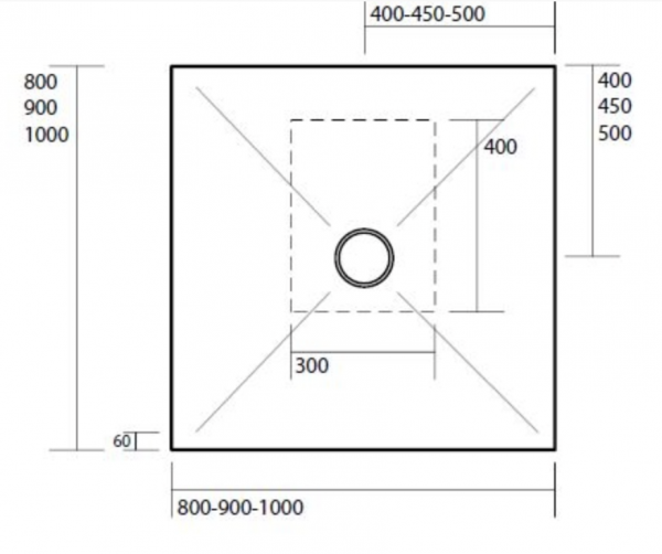 Kerasan H3 Brodzik prostokątny z powłoką antypoślizgową 90x90 cm, biały 704902