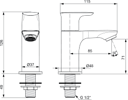 Ideal Standard Connect Air Bateria umywalkowa bez mieszacza szary magnetyczny połysk A7031A5
