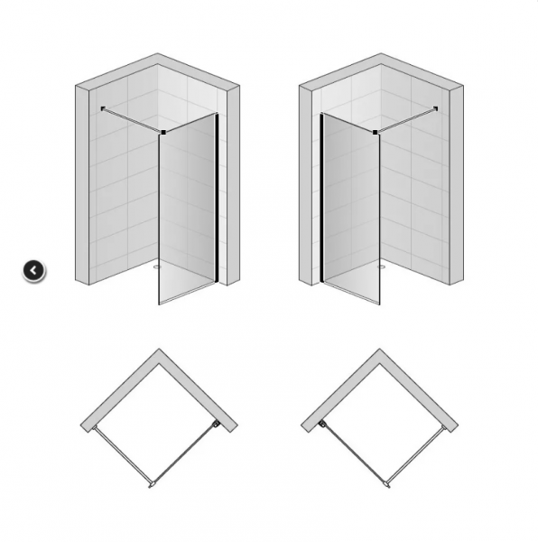 Ronal Sanswiss Easy ścianka wolnostojąca Walk-in 110 cm złoto szczotkowane STR4P1101307