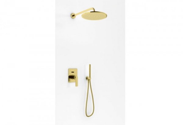 Kohlman Experience Gold zestaw prysznicowy z deszczownicą 25 cm złoty połysk QW210EGDR25 MAGAZYN