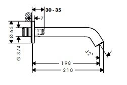 Hansgrohe Tecturis S Wylewka wannowa Czarny Matowy 73411670