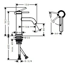 Hansgrohe Tecturis S Jednouchwytowe baterie umywalkowe Czarny Matowy 73301670