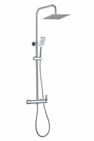 AQG System prysznicowy Nite Chrom z uchwytem Alpha, Deszczownica Atlas 25 x 25 21NIC25ALA02