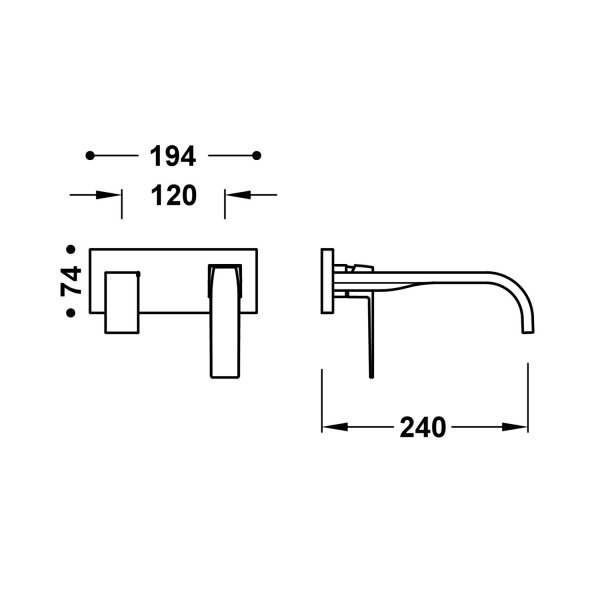 Tres SLIM ELEMENT NAŚCIENNY DO PODTYNKOWEGO KORPUSU BATERII UMYWALKOWEJ-20230034BM