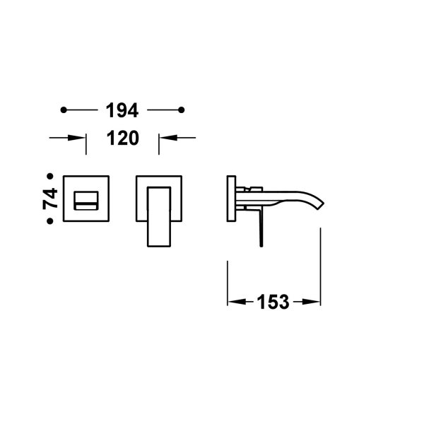 Tres CUADRO ELEMENT NAŚCIENNY DO PODTYNKOWEGO KORPUSU BATERII UMYWALKOWEJ-00630023OR
