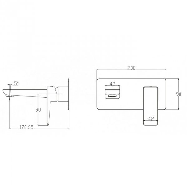 Omnires Parma bateria umywalkowa podtynkowa czarna kompletna PM7415BL 