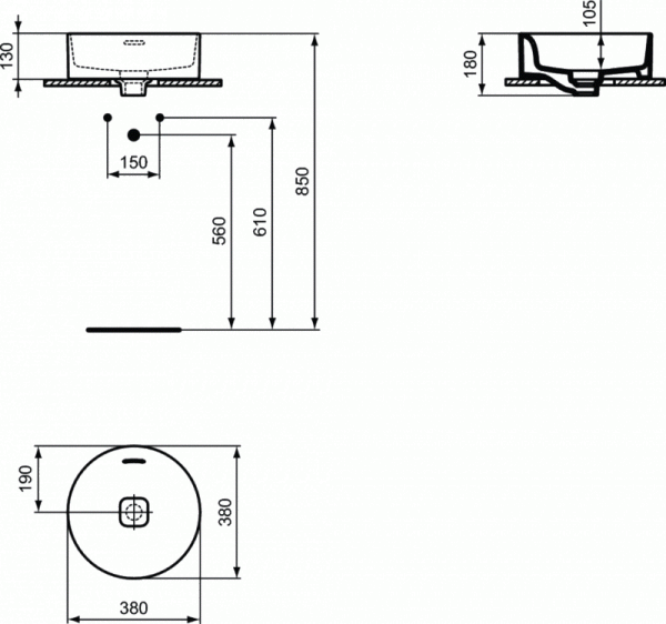 Ideal Standard Strada II umywalka nablatowa T292901 