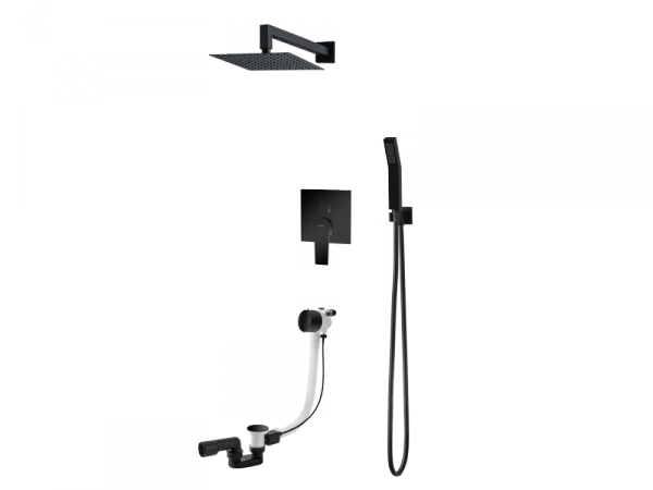 Vedo System wannowo-natr. podtynkowy II SETTE NERO deszczownica 250mm VBS7232/25/CZ