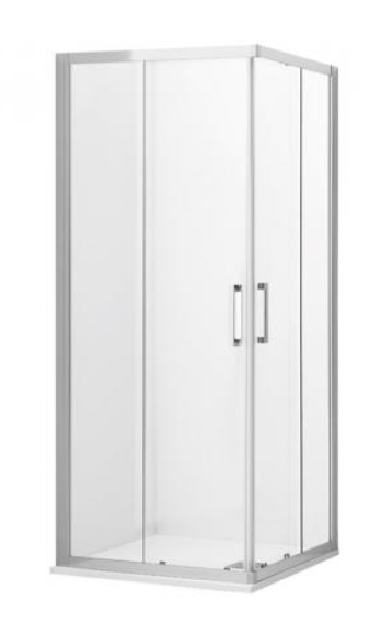 Kerasan NoLita Drzwi prysznicowe przesuwne narożne 100x200 cm z powłoką EasyClean, profile chrom szkło przejrzyste 745706